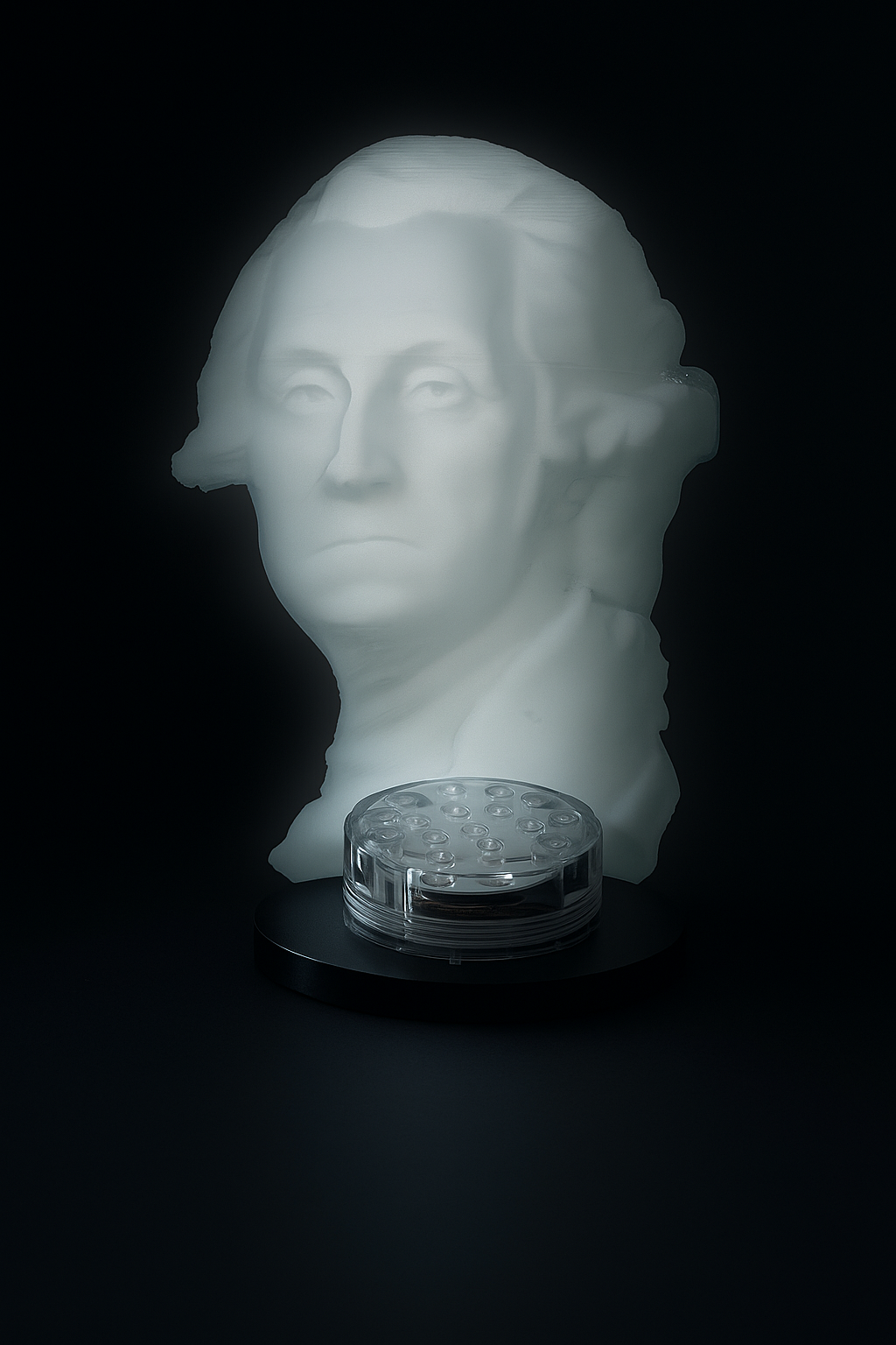 Haunted George Washington Illusion Statue – Glow-in-the-Dark Decor